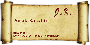 Jenet Katalin névjegykártya